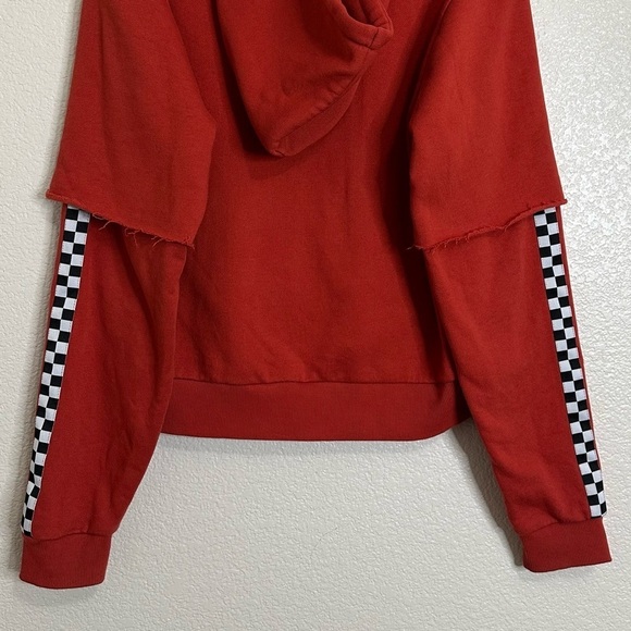Vans Rubber Co. Red Chromo Twofer Hoodie Women's Sweatshirt, Size XL - Picture 11 of 13